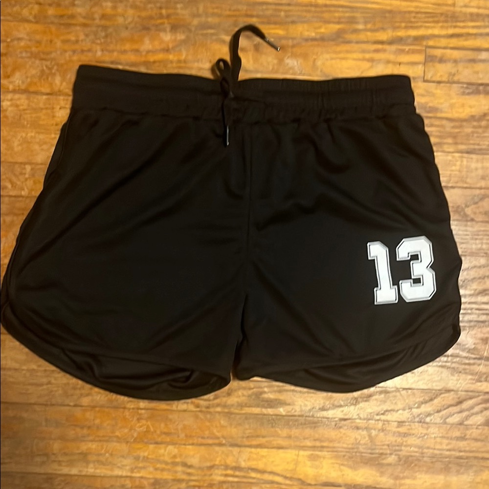 Black Athletic Shorts with Elastic Waistband